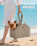 Pecute Dog Purse Carrier, Lightweight Dog Carriers for Small Dogs with Large Pockets, Dog Soft-Sided Carriers up to 6.6lbs, Pet Carrier for Puppy Cat, Suitable for Travel, Subway, Khaki