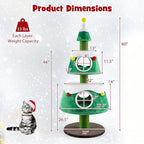 Tangkula Cat Christmas Tree, 60 Inch Cat Tower with Sisal Scratching Posts, 2 Condos with Removable Soft Cushions, Cute Star-Shaped Spring Toy, Holiday Cat Tree for Indoor Cats