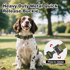 Joytale Tactical Dog Collar for Medium Dogs with Control Handle, Heavy Duty Military Training Collar for Power Breeds, AirTag Holder Case, Quick Release Metal Buckle, Soft Padded, M, Army Green