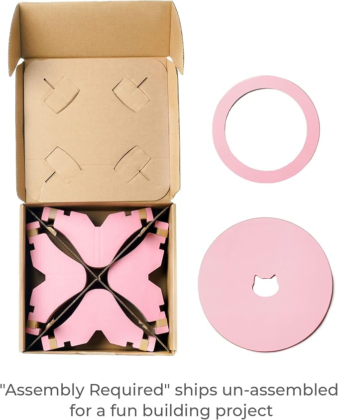 Nest Cat Scratcher Lounge Bed - for Rubbing, Resting, and Scratching (Un-Assembled, Hanami Pink)