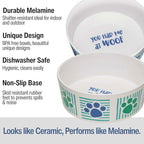 Loving Pets Dolce Moderno Ceramic Look Dog Bowl – Modern Melamine Dog Food Bowl & Dog Water Bowl – Durable, Non-Slip Pet Dish for Small & Medium Dogs – Dishwasher Safe Dog Bowl (Small, 16 oz)