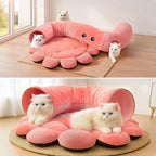 Cat Tunnel Bed with 20 Cat Toys, Collapsible Play Tunnel for Indoor Cats, Kitten Toys for Indoor Kittens, Octopus Shaped