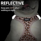 PUPTECK Dog Harness and Leash Set for Small Medium Dogs No Pull Step-in Soft Mesh Puppy Cat Vest Harnesses Reflective at Night, Brown Leopard Print, S