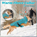 EMUST Dog Cold Weather Coats, Fleece Lining Small/Medium/Large Dog Jacket for Winter, Warm Waterproof Pet Winter Clothes for Large Dogs, Turquoise, XL