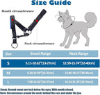 Dog Head Collar, Fabric Padded Head Collar for Dogs to Prevent Pulling, Head Leash for Small Medium Large Dogs Walking(S,Lake Blue)