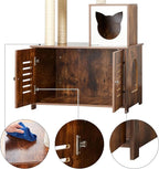 Cat Tree with Litter Box Furniture Hidden Enclosure, 2-in-1 Modern Tower, Cat Condo with Scratching Posts