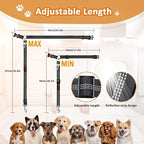 Removable Dog Seat Belt Harness for Car, 3 in 1 Pet Dog Car Seatbelt Leash, Retractable Restraint Secures to Vehicle Headrest & Adjustable Reflective Bungee Dog Seatbelt Tether, Black
