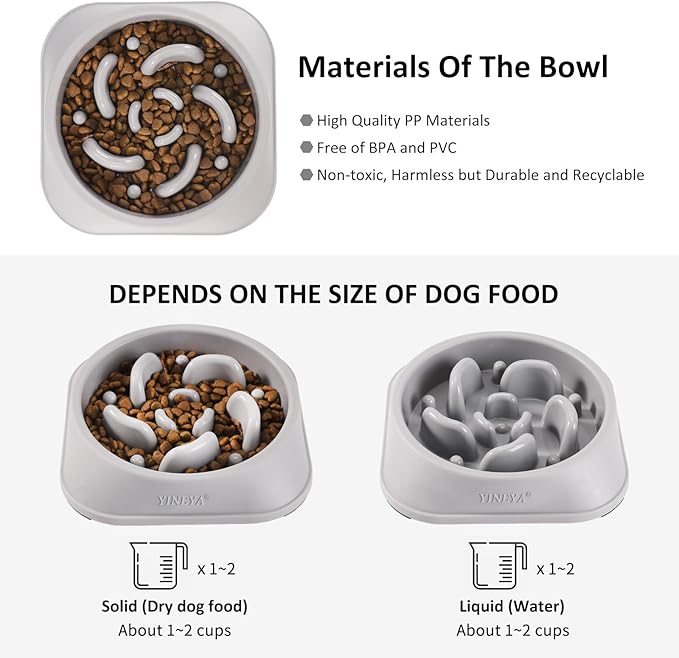 2PCS Slow Feeder Dog Bowls, Pet Supplies That Slow Down Eating, Pet Food Bowls, Maze Dog Puzzle Feeder for Medium Breed