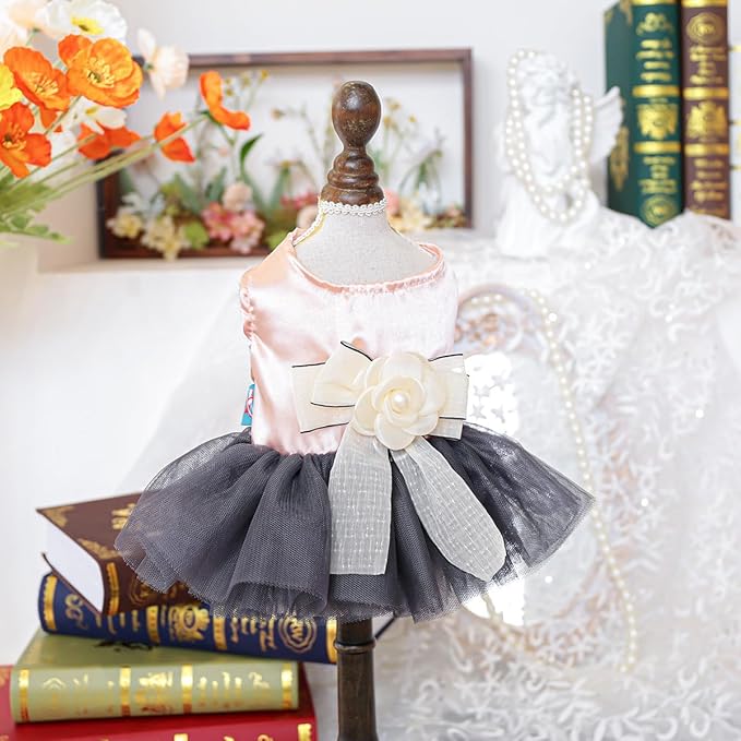 Fashion Sweet Puppy Dog Blingbling Princess Skirt Pet Dog Lace Cake Camisole Tutu Dress J-Pink L