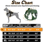 rabbitgoo Dog Harness Small Sized No Pull, Tactical Service Pet Vest with Molle and Control Handle, Adjustable and Reflective Military Harness for Easy Walking and Training, Green, S