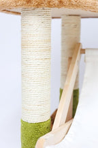 HYABi 46.6 Inch Tall Flower Cat Tree Tower Condo Climbing for Indoor Cats Multi Level with Sisal Scratching Post Hammocks Pet House Play Home Furniture Platform