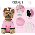 Dog Leather Jacket - Cute Leather Dog Jackets Motorcycle Clothes with Buttons Pet Waterproof Winter Coat for Small Medium Dogs(Pink,XS)