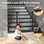 Cumbor 29.7–51.5" Extra Wide Baby Gate for Stairs, Pressure-Mounted Dog Gates for Doorways & Hallways, Auto-Close Walk-Through, No-Trip Design, Child Proof Safety, Dog/Pet Gate for Indoor Use, Black