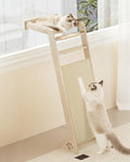 Cat Window Perch with Scratching Pad, 51'' Climbing Tree Include Hammock Cat Ladder with 2 Suction Cups for Sleeping, Playing and Watching Bird