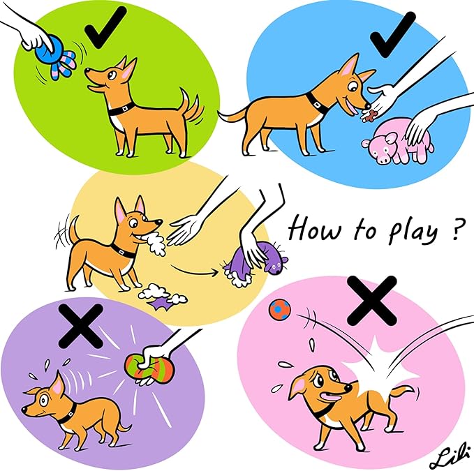 CHIWAVA 4PCS 2.4'' Squeak Latex Puppy Toy Funny Animal Sets Pet Interactive Play for Small Dog Assorted Color