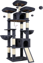 Globlazer 83'' Multi-Level Large Cat Tree Tower for Indoor Cats with Sisal Scratching Post, Hammock & 2 Condos, F83D, Dark Gray
