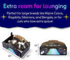 UFO Cat Scratcher Box for Indoor Cats, Extra Large 20" Cardboard Scratcher House with Reversible Pad, Enclosed Cat Lounge for Large Cats, 20 x 12 x 6 in