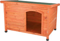 TRIXIE natura Classic Dog House - Wooden Outdoor Shelter with Weatherproof Sealer, Hinged Roof & Adjustable Legs for Small Dogs - Brown – 23.75 x 33.5 x 23 in