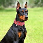 Martingale collar for dogs 1.5 inch wide,Red floral No Pull Heavy Duty Dog Collar for Medium Large extra large Dogs XL