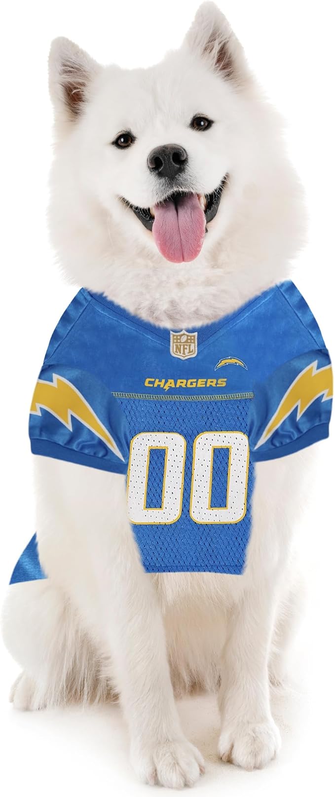 Pets First NFL Los Angeles Chargers Dog Jersey, Size Small, Football Shirt Costume for Pet, Dog Sports T-Shirt, NFL Team Clothing for Cats, Licensed Pet Apparel Available in 7 Sizes and 32 Teams