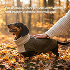ASENKU Dog Coat, Dog Winter Jackets with Fleece Turtleneck, Windproof, Reflective Pet Snow Jacket for Cold Weather, Coats for Medium Dogs, Army Green, L