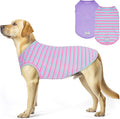 KYEESE 2Pack Dog Shirt, Soft Striped Dogs T Shirts, Lightweight Pet Tank Top, Sleeveless Dog Shirt for Medium Dogs, Stretchy Comfortable Pet Vest, Purple+Blue Striped, 2XL