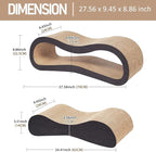 2 in 1 Large Cardboard Cat Scratcher Lounger，Cat Scratching Board for Indoor Cats,100% Recyclable&Reversible Horizontal Scratching Pads Prevents Furniture Damage,Brown