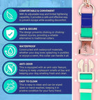 Jelly Waterproof Martingale Dog Collar, No Pull Nylon Collar with Alloy Metal Buckle & D-Ring for Outdoor Training and Walking, Anti Pull, Escape Free, One Time Adjustment - Turquoise & Blue, XL