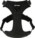 Voyager Dog Harness Dual Leash Attachment No-Pull Control Adjustable Soft but Strong Pet Harness for Medium and Large Dogs with 3M Reflective Technology, Black Nylon, XL (Chest: 28-37")