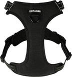 Voyager Dog Harness Dual Leash Attachment No-Pull Control Adjustable Soft but Strong Pet Harness for Medium and Large Dogs with 3M Reflective Technology, Black Nylon, XL (Chest: 28-37")