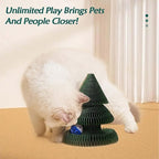 Christmas Modern Cat Scratcher - Reversible Cardboard Scratcher for Cats, Kitty kurlz cat Toy & Twisty Paws cat Toy, Fun Toys for Bored Indoor Cats