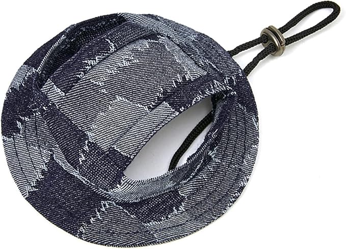 Round Brim Princess Hat Visor Hat Pet Dog Mesh Porous Sun Hat with Ear Holes for Small, Extra Small Dog Teddy, Pug, Chihuahua, Shih Tzu, Yorkshire Terriers, Papillon V-Black M