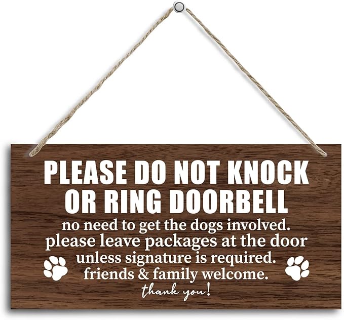 Please Do Not Disturb Wooden Plaque Decor, Hanging Home Decor Sign, 12x6 inch