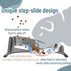 Nicelock Stainless Steel Dog Bowl, Slanted Dog Bowls, Tilted Angle Bulldog Feeder, Non-Slip & Non-Spill & Premium Material & Easier to Eat, for Flat-Faced Dog Breeds or Cats