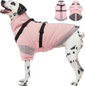 Turtleneck with Sleeves Dog Coats for Medium Dogs-L| Jackets with Reflective Harness Built in,Water-Repellent & Windproof Snowsuit,Soft Warm Lining for Beagle Cold Protection(Light Pink)