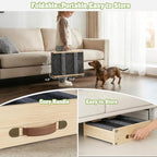 Upgraded Dog Ramp for Couch, Foldable Wooden Pet Ramp with 4 Adjustable Heights from 14'' to 22", Portable Pet Steps with Detachable Guardrails for Small Dogs, Puppies, Injured and Old Dogs