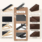 SLSY Dog Ramp for Bed, Couch & SUV, Upgraded Folding Adjustable Pet Ramp with Non-Slip Rubber Mat, 45.2" Long, 5 Heights 15.7''–23.6", Portable Wooden Step Supports up to 200 lbs for Dogs and Cats