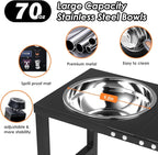 Metal Elevated Dog Bowl for Large 𝐋𝐚𝐫𝐠𝐞 Raised Bowl Stand with Sprill Proof Mat and 2000ML Pet Bowls, Food & Water Bowls 16" Tall Dog Feeder for Large Breed