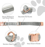 Bubblepup Velvet Dog Collar and Leash Set, Dog Collars for Small Medium Large Dogs Leash for Training & Walking
