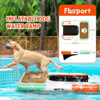 FBSPORT Inflatable Dog Boat Ramp Floating Dock Water Ladder for Pool, Boat, Non-Slip EVA Floating Ladder Pool Ramp for Dog Up to 220 LBs, Safe & Easy Access