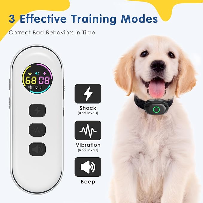 Lychee Training Collar for Two Dogs，One Large(10-120lbs) and One Small (5-50lbs) Sport Dog Correction Shock Collar for Training with 1300FT Remote Control, IPX7 Waterproof and Rechargeable