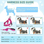 SlowTon No Pull Small Dog Harness and Leash Set, Puppy Soft Vest Harness Neck & Chest Adjustable, Reflective Lightweight Harness & Anti-Twist Pet Lead Combo for Small Medium Dogs(FU,L)