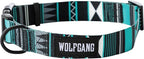Wolfgang Heavy Duty, Adjustable Dog Collar with Quick Release Nylon Buckle for Walking & Training, WesternSky Print, Small