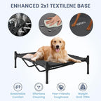 48" XL Outdoor Dog House – Weatherproof Elevated Pet Shelter, Breathable Mesh & Steel Frame, Easy to Assemble & Clean, Large Dog Houses for All Seasons (Grey)