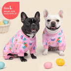 KYEESE Easter Dog Pajamas, Soft Dog Pajamas for Large Dogs Girl, Stretchy Dogs Pjs Velvet Pet Jumpsuit with Eggs & Bunny Pattern, Comfy Lightweight Pet Outfit, Pink, 3XL