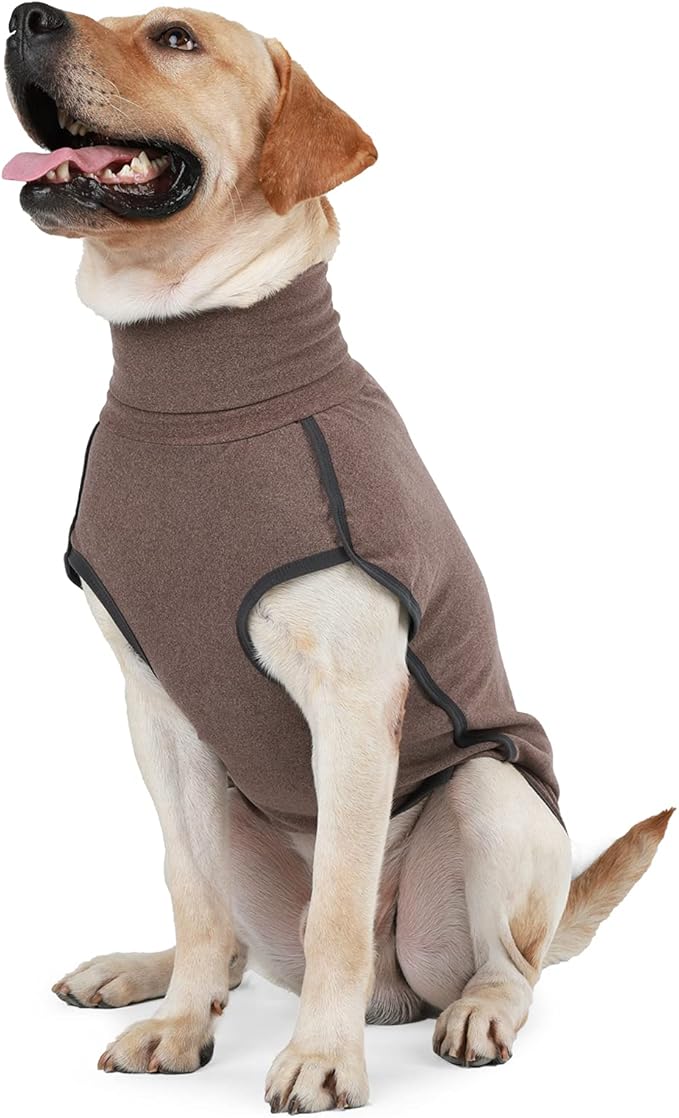 Dog Sweater Pullover Cold Weather Vest for Dogs Dog Sweatshirt & Jacket for Indoor and Outdoor Use (Medium, Brown)