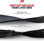Tuff Pupper Heavy Duty Tactical Dog Collar | 1.25" Wide Ballistic Nylon | Reflective Stitching | Integrated ID Tag Holder | Stainless Steel Buckle | Padded Lining | Small & Medium Dogs (Black, Small)