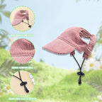 Dog Baseball Cap, Dog Cat Summer Beach Visor Hat with Ear Holes, Adjustable Puppy Sunbonnet Headdress (Pink, X-Large)