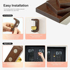 Magnetic Door Chime 2-Pack - Wooden Wind Chime Bells for Door Opening, Wireless Adhesive Entry Alert with Soft Chime for Home, Office, Shop, Pet Doors(Black Walnut)