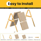 A-Frame Cat Scratchers for Indoor Cats, Wood Frame & Recycled Cardboard Scratch Pad, Dual-Sided Vertical Horizontal Scratching Board, Space-Saving Furniture Protector for Sofa Walls, Medium